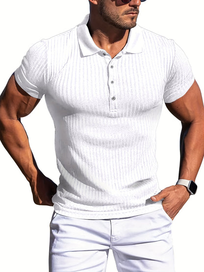 Men's Vintage High Stretch Button-Up Shirt for Summer Wear