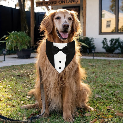 Stylish Dog Tuxedo Suit with Adjustable Bow Tie Collar