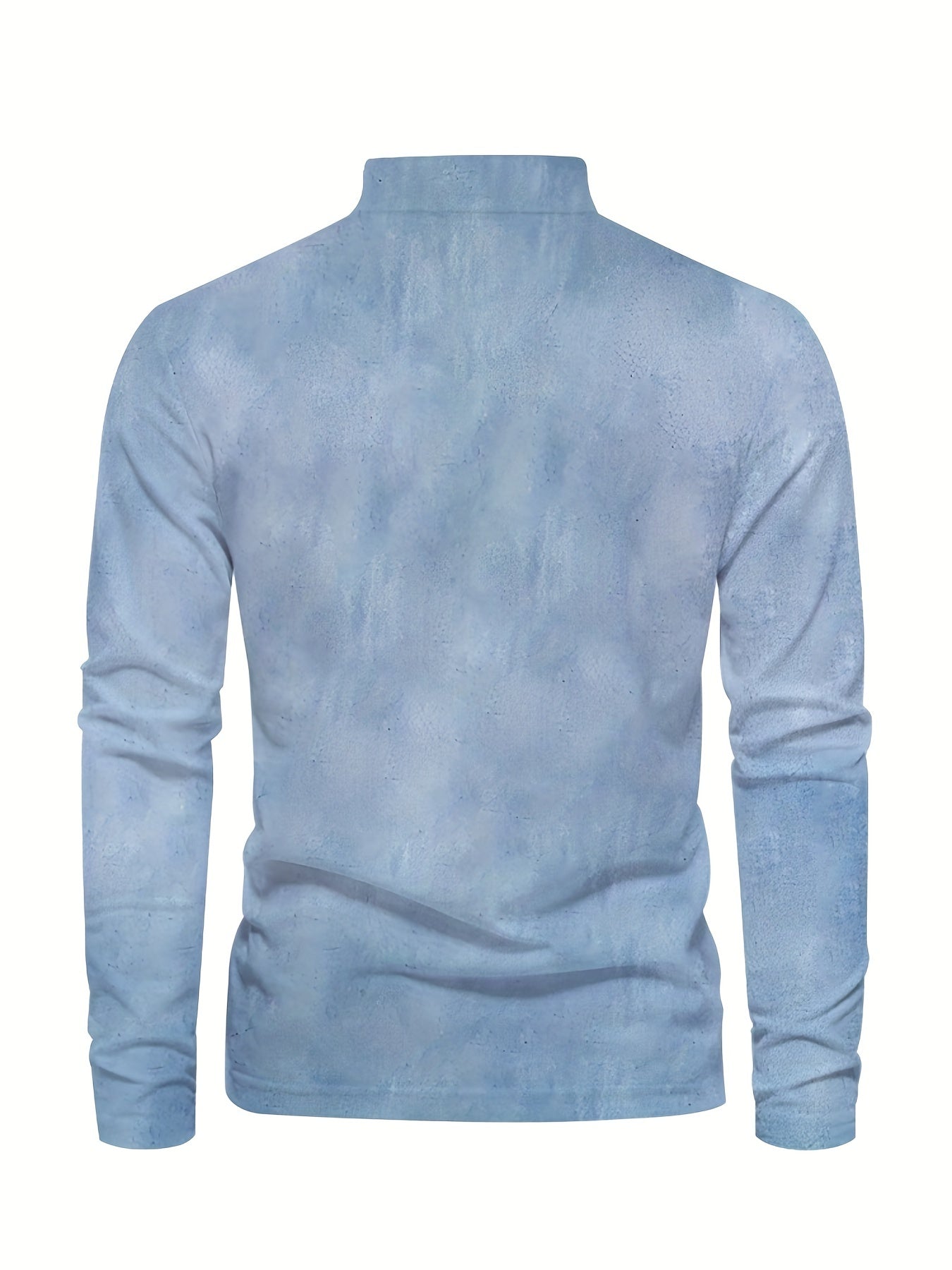 Plus Size Men's 3D Sailboat Print Long Sleeve Shirt