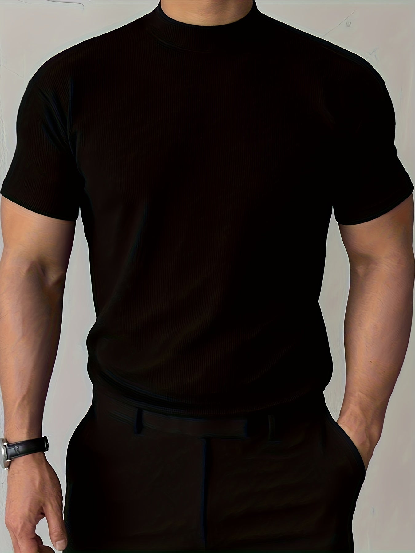 Summer Slim-Fit Crew Neck Tee for Active Men’s Wear