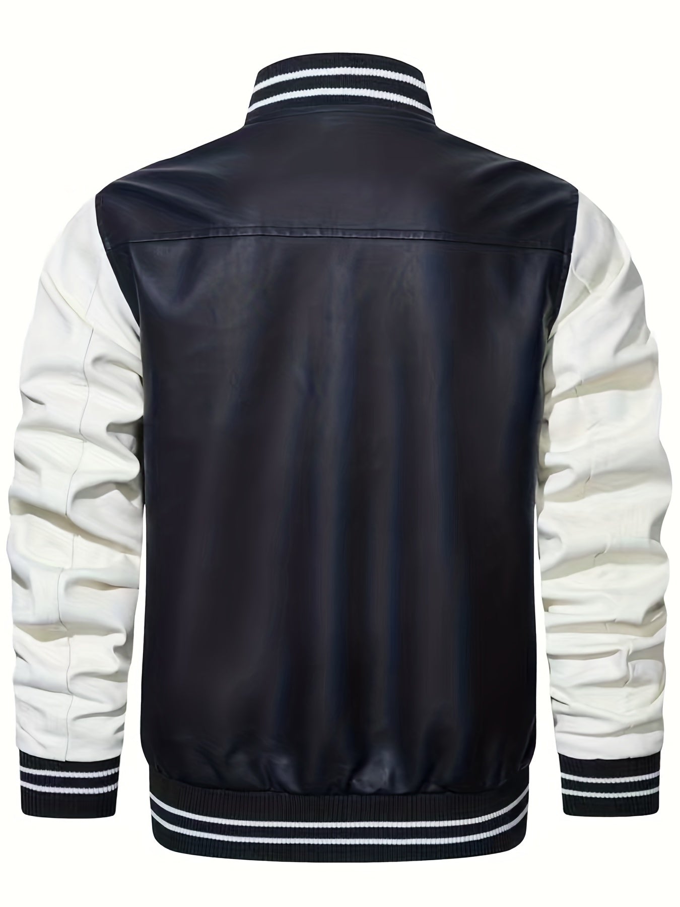Men's Letter 'R' Print PU Jacket – Bold & Functional Wear