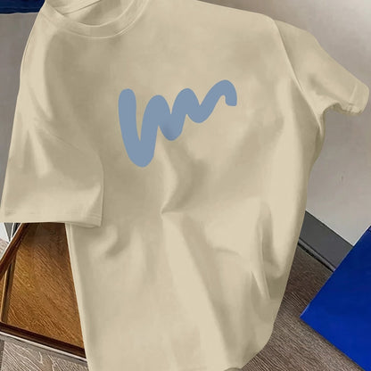 Creative Line Graphic Print Short Sleeve Men's T-Shirt