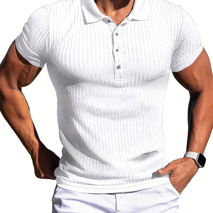 Men's Vintage High Stretch Button-Up Shirt for Summer Wear