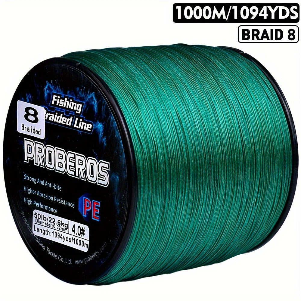Durable 1000M Braided Fishing Line, Zero Stretch, 10-100Lb
