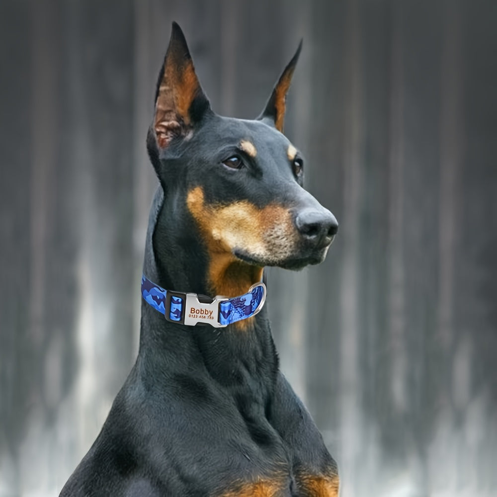 Personalized Camouflage Dog Collar with Free Engraving Tag