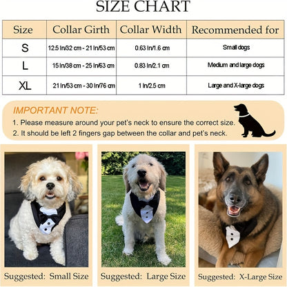 Stylish Dog Tuxedo Suit with Adjustable Bow Tie Collar